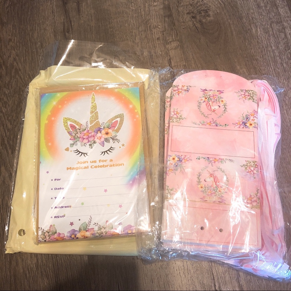 Unicorn Birthday Invitations & Gift Box
